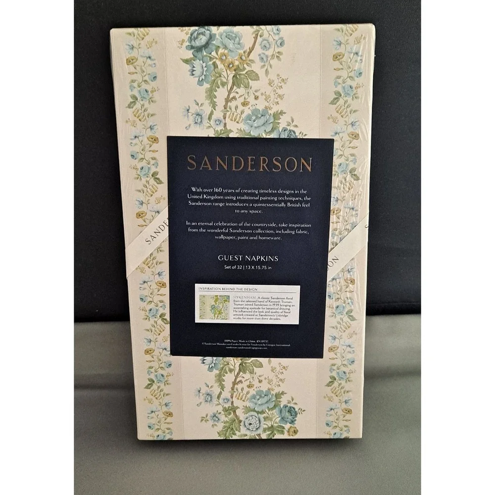 New Set Of 32 Sanderson Paper Guest‎ Napkins Hykenham Inspired